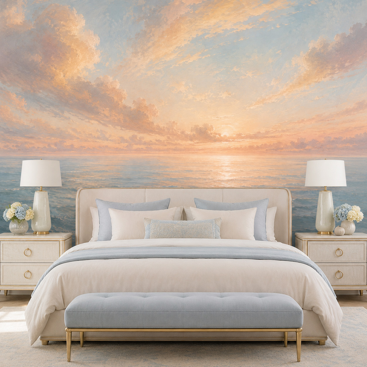 Sunrise Home Textiles & Apparel - ورق جدران ذاتي اللصق بتصميم شروق