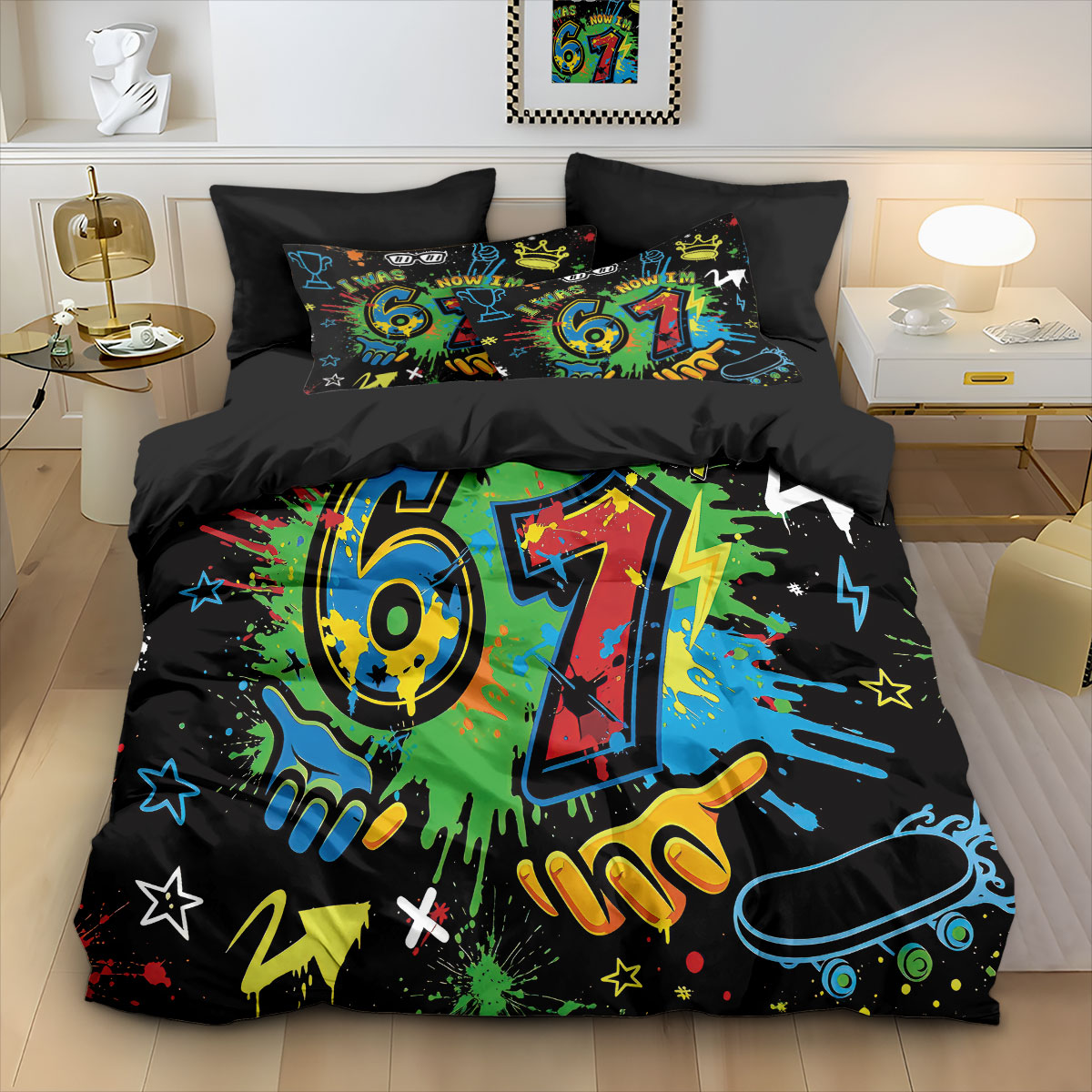 Home Textiles Bedding - طقم غطاء لحاف بدون حشوة مطبوع