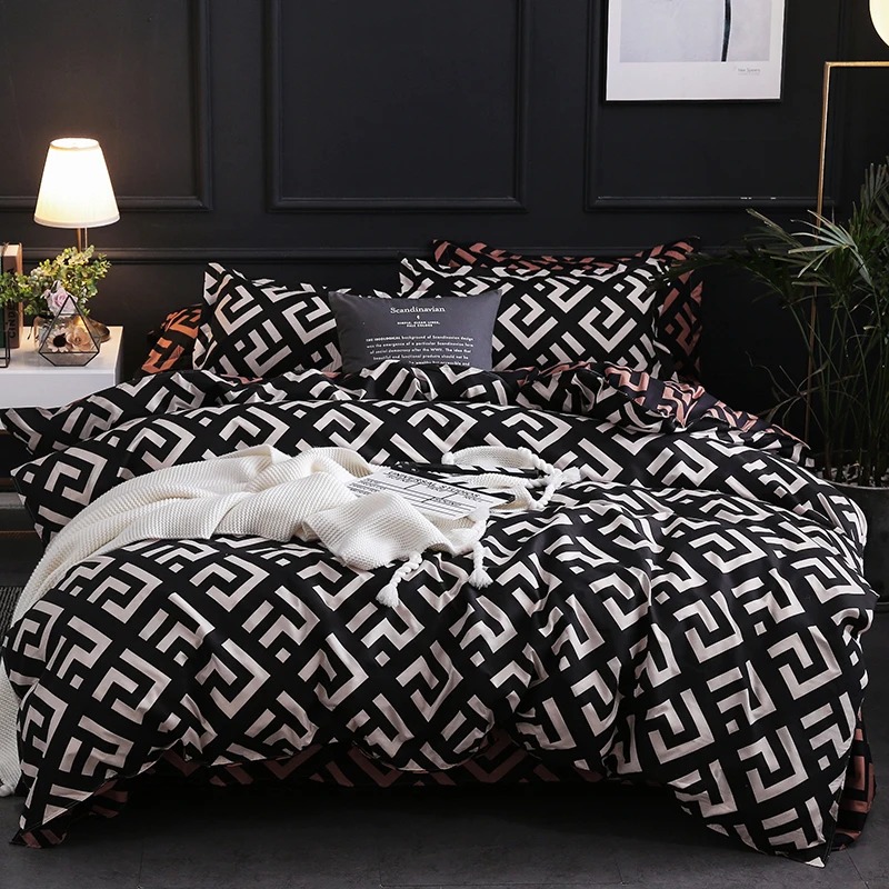 Home Textiles Bedding - طقم لحاف سرير فاخر مع غطاء