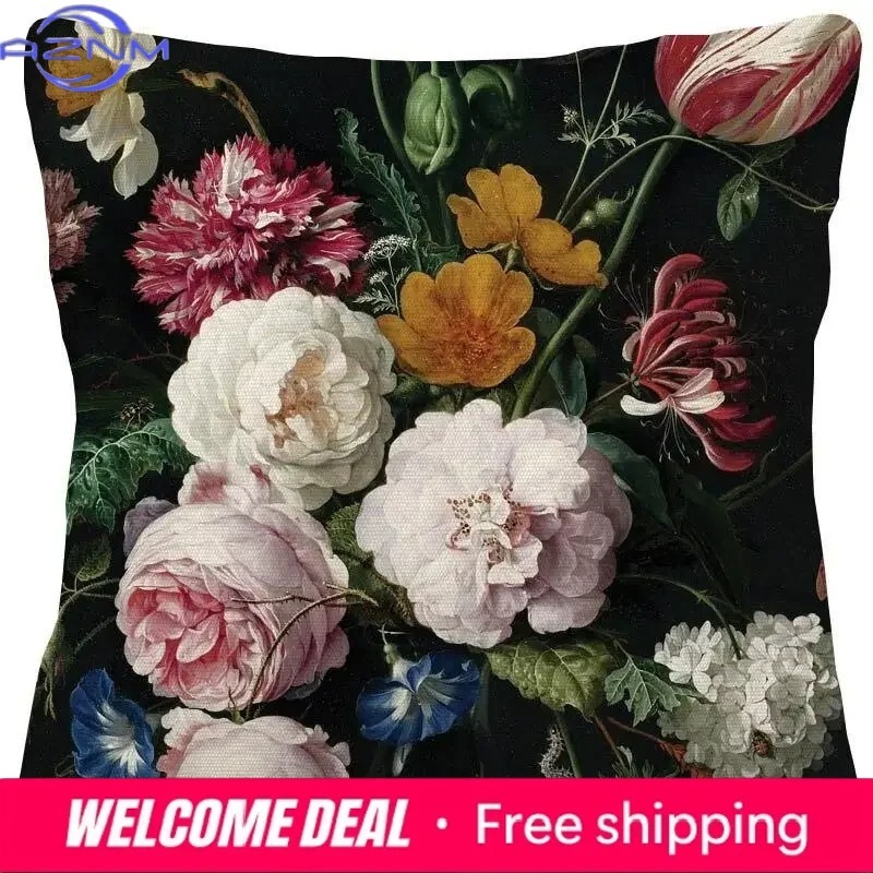 غطاء وسادة مزين برسومات زهور م - مراجعة Quality Home Textiles وسعره