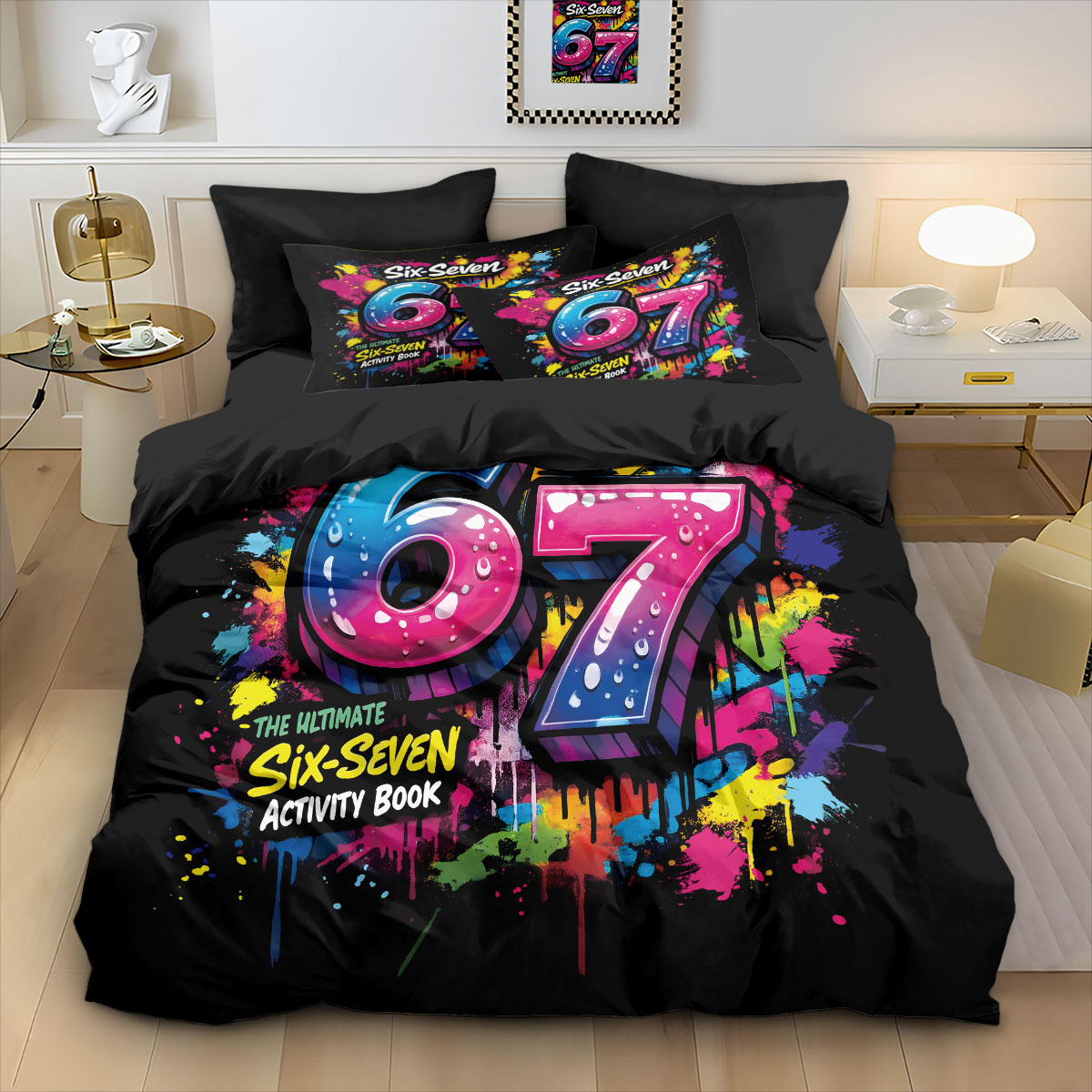 طقم غطاء لحاف بدون حشوة مطبوع  - مراجعة Home Textiles Bedding وسعره