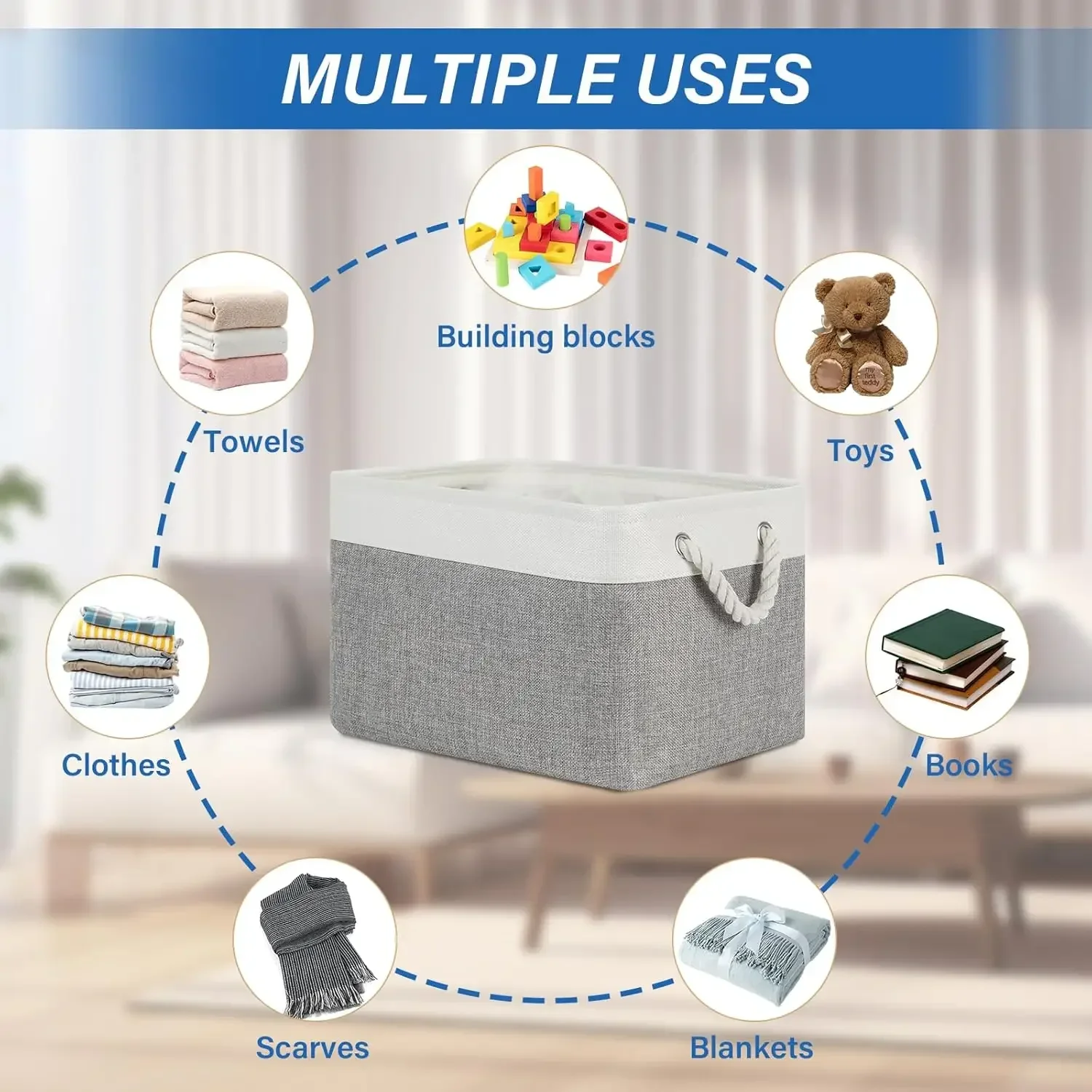 صندوق تخزين من الكتان قابل للط - مراجعة Linum Home Textiles وسعره