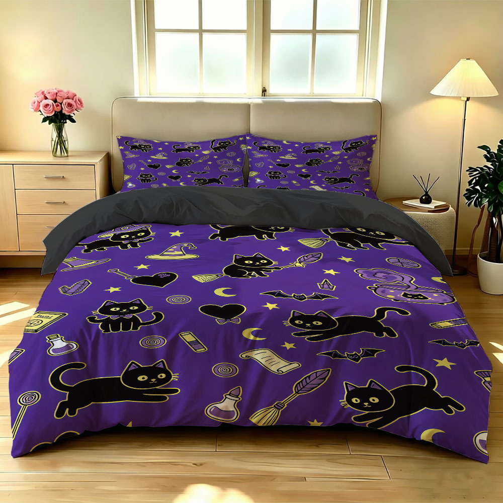طقم مفروشات سرير بتصميم قطة سو - مراجعة Home Textiles Bedding وسعره